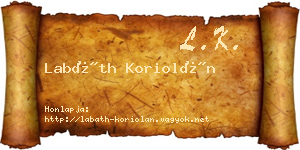 Labáth Koriolán névjegykártya